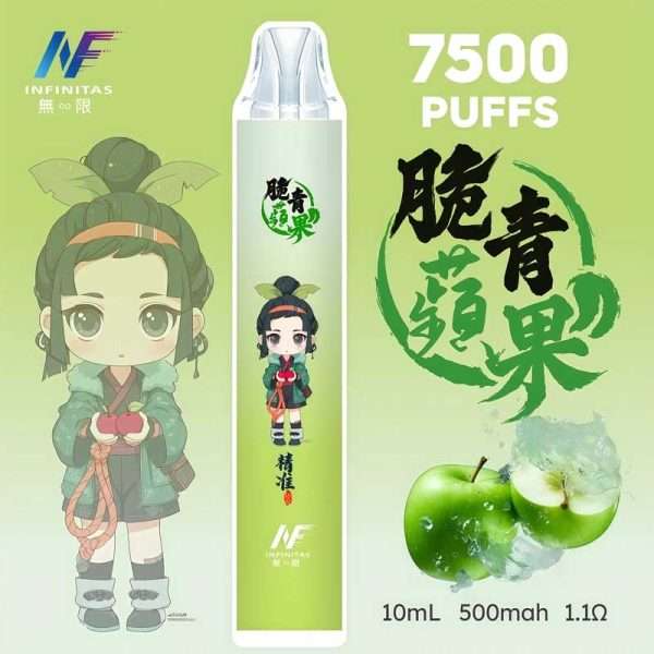 INF無限7500口翠青蘋果口味拋棄式電子煙｜鬼滅之刃聯名